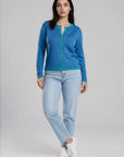Cardigan aus Bio-Baumwolle mit Kontrastdetails