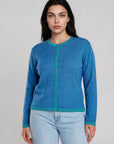 Cardigan aus Bio-Baumwolle mit Kontrastdetails