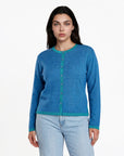 Cardigan aus Bio-Baumwolle mit Kontrastdetails