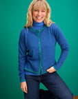 Cardigan aus Bio-Baumwolle mit Kontrastdetails