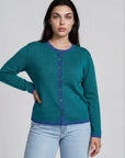 Cardigan aus Bio-Baumwolle mit Kontrastdetails