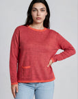 Sweater aus Bio-Baumwolle mit Kontrastdetails