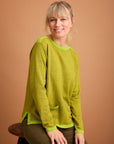 Sweater aus Bio-Baumwolle mit Kontrastdetails