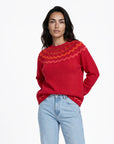 Sweater aus Lammwolle mit dekorativem Jacquardmuster