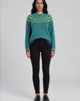 Sweater aus Lammwolle mit dekorativem Jacquardmuster