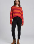 Sweater aus Lammwolle mit Streifenmuster