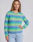 Cardigan aus Lammwolle mit Streifenmuster