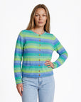 Cardigan aus Lammwolle mit Streifenmuster