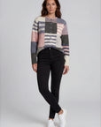 Cardigan aus Lammwolle mit Patchwork-Muster