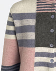Cardigan aus Lammwolle mit Patchwork-Muster
