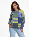 Sweater aus Lammwolle im Patchwork-Design