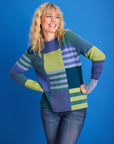 Sweater aus Lammwolle im Patchwork-Design