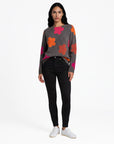 Sweater aus Lammwolle mit Blumenmuster
