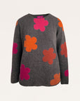 Sweater aus Lammwolle mit Blumenmuster