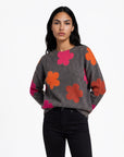 Sweater aus Lammwolle mit Blumenmuster