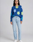 Sweater aus Lammwolle mit Blumenmuster