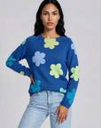 Sweater aus Lammwolle mit Blumenmuster
