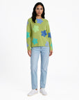 Sweater aus Lammwolle mit Blumenmuster