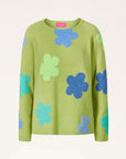 Sweater aus Lammwolle mit Blumenmuster