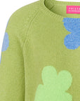 Sweater aus Lammwolle mit Blumenmuster