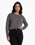 Cardigan aus Lammwolle mit Melange-Optik