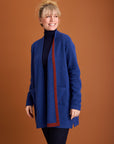 Cardigan aus Lammwolle mit Schalkragen und Melange-Optik
