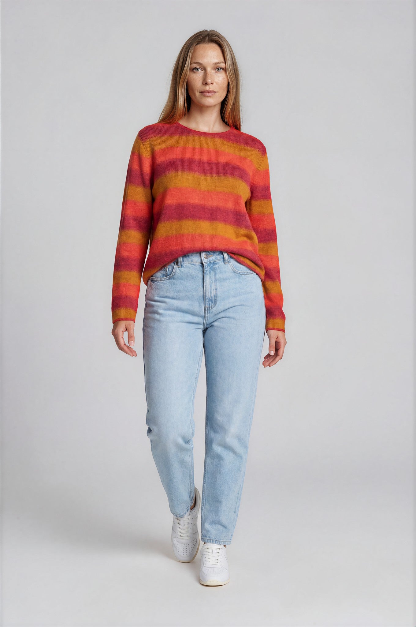 Sweater aus reiner Bio-Baumwolle mit Streifenmuster