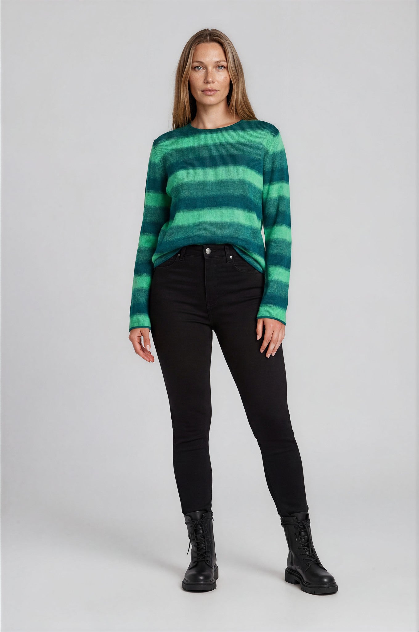 Sweater aus reiner Bio-Baumwolle mit Streifenmuster
