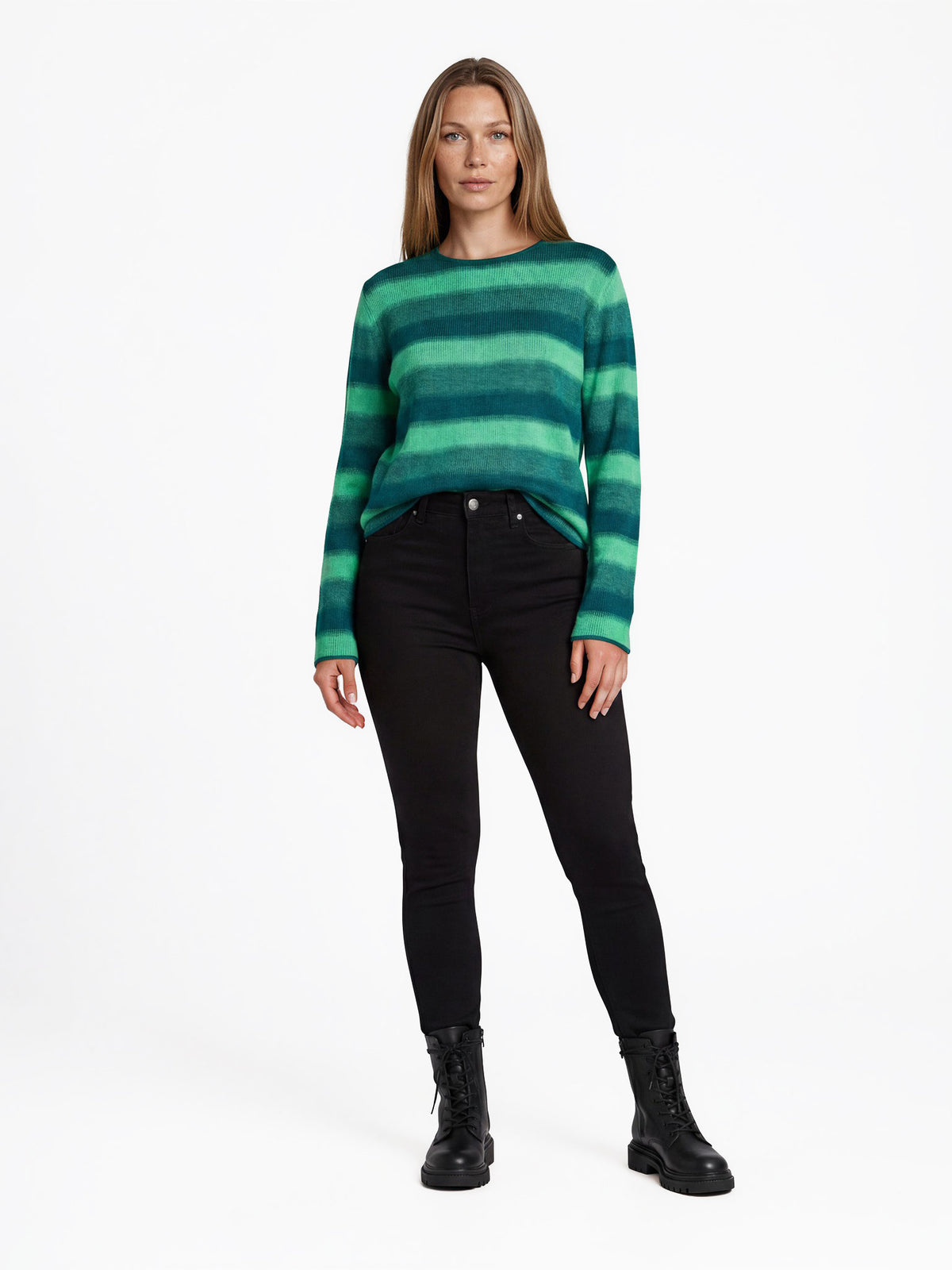 Sweater aus reiner Bio-Baumwolle mit Streifenmuster