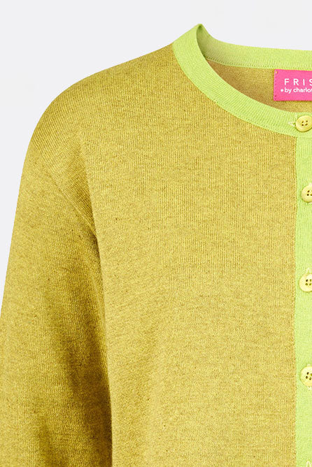 Cardigan aus Bio-Baumwolle mit Kontrastdetails