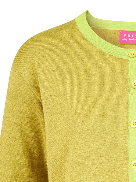 Cardigan aus Bio-Baumwolle mit Kontrastdetails