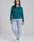 Cardigan aus Bio-Baumwolle mit Kontrastdetails