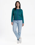 Cardigan aus Bio-Baumwolle mit Kontrastdetails