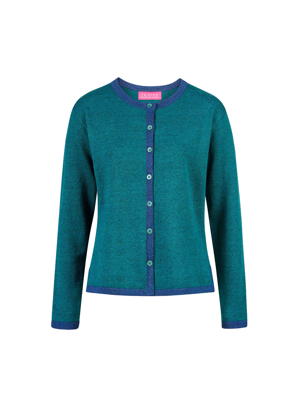 Cardigan aus Bio-Baumwolle mit Kontrastdetails