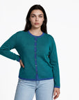 Cardigan aus Bio-Baumwolle mit Kontrastdetails