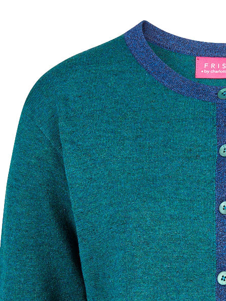 Cardigan aus Bio-Baumwolle mit Kontrastdetails