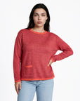 Sweater aus Bio-Baumwolle mit Kontrastdetails
