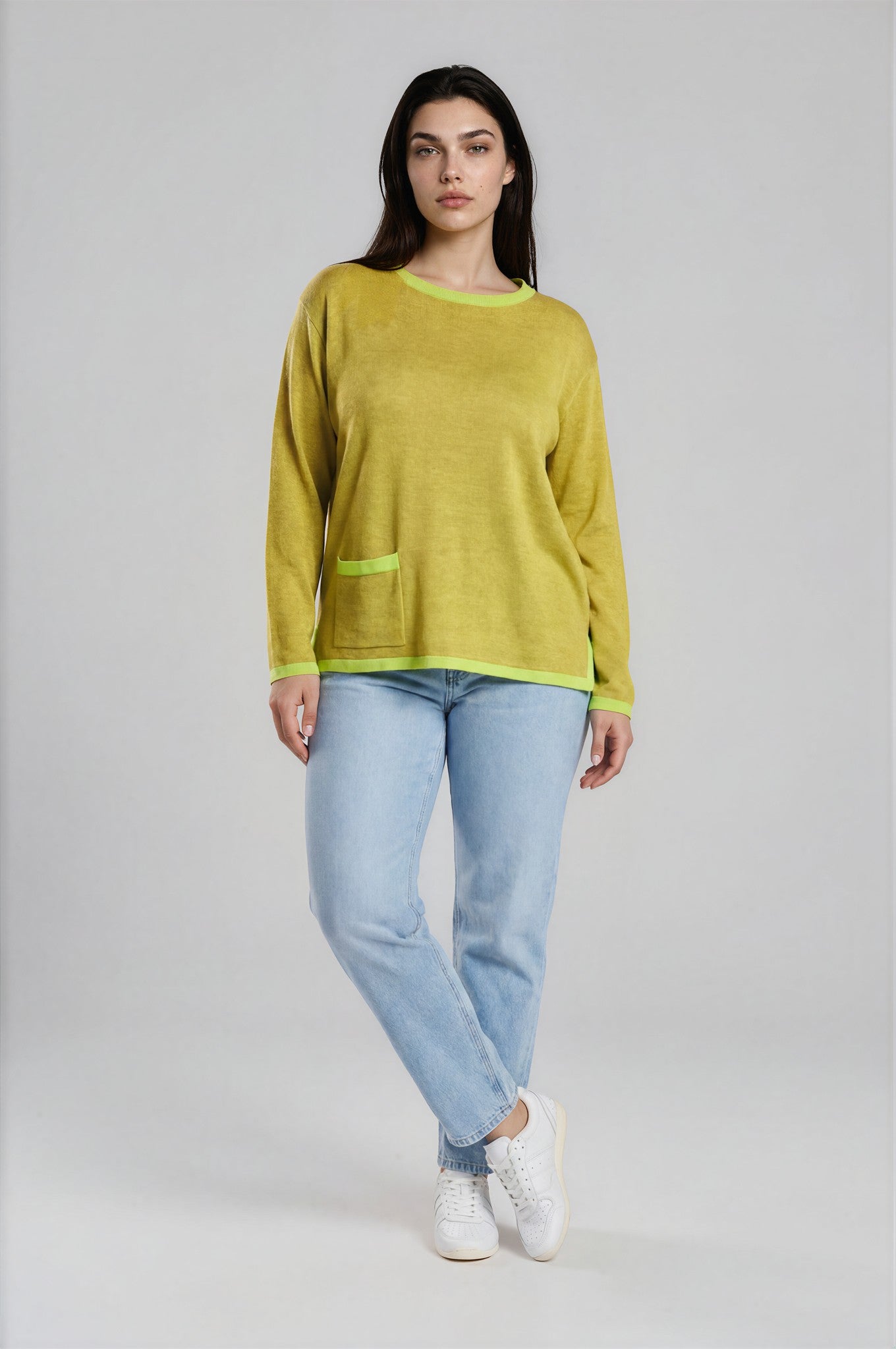 Sweater aus Bio-Baumwolle mit Kontrastdetails
