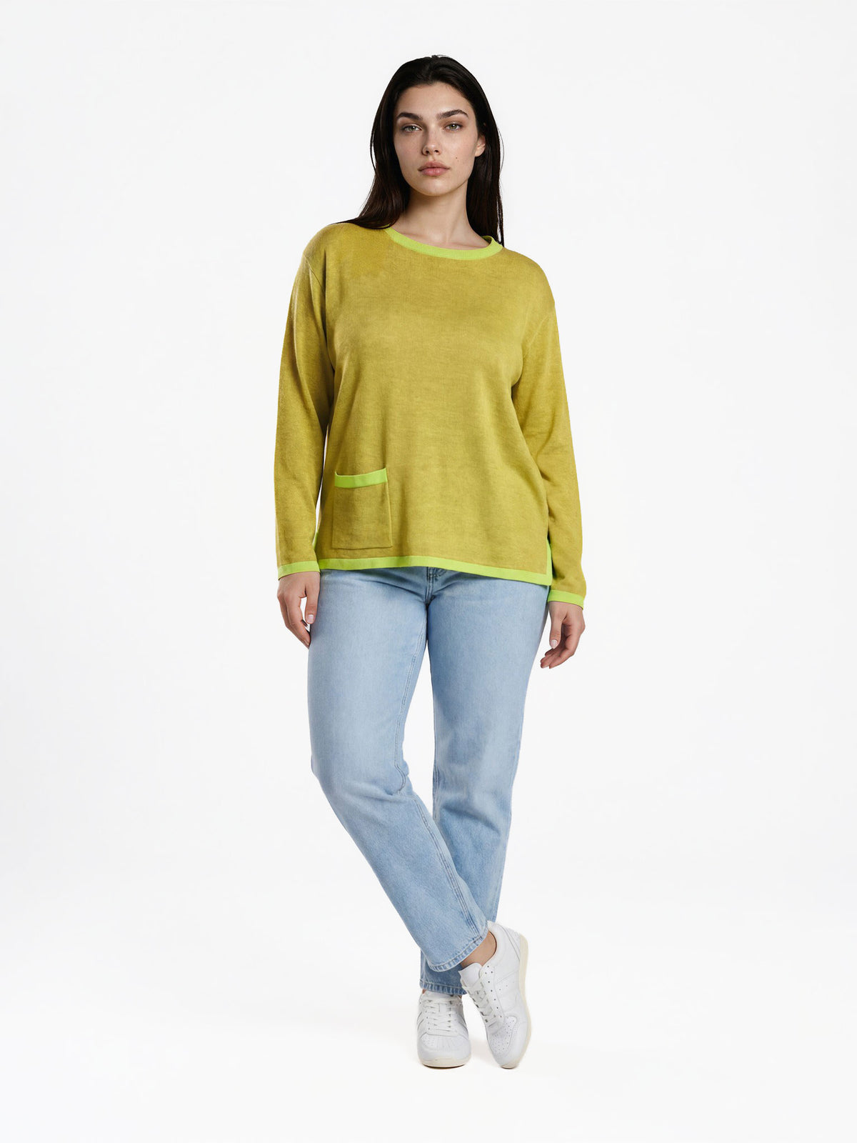 Sweater aus Bio-Baumwolle mit Kontrastdetails