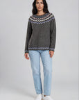 Sweater aus Lammwolle mit dekorativem Jacquardmuster