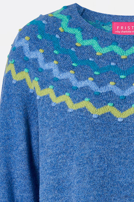 Sweater aus Lammwolle mit dekorativem Jacquardmuster