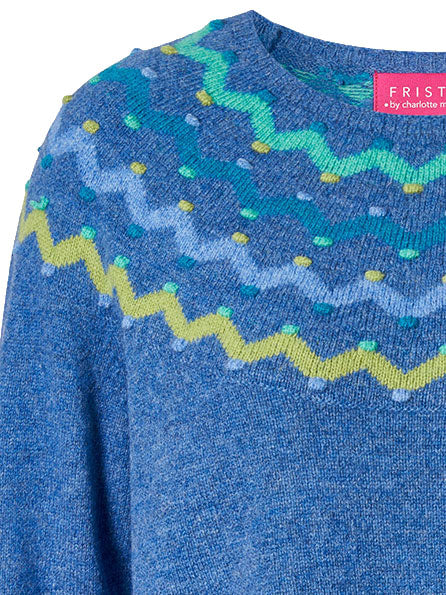 Sweater aus Lammwolle mit dekorativem Jacquardmuster