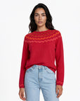 Sweater aus Lammwolle mit dekorativem Jacquardmuster