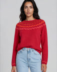 Sweater aus Lammwolle mit dekorativem Jacquardmuster