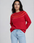 Sweater aus Lammwolle mit dekorativem Jacquardmuster