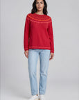 Sweater aus Lammwolle mit dekorativem Jacquardmuster