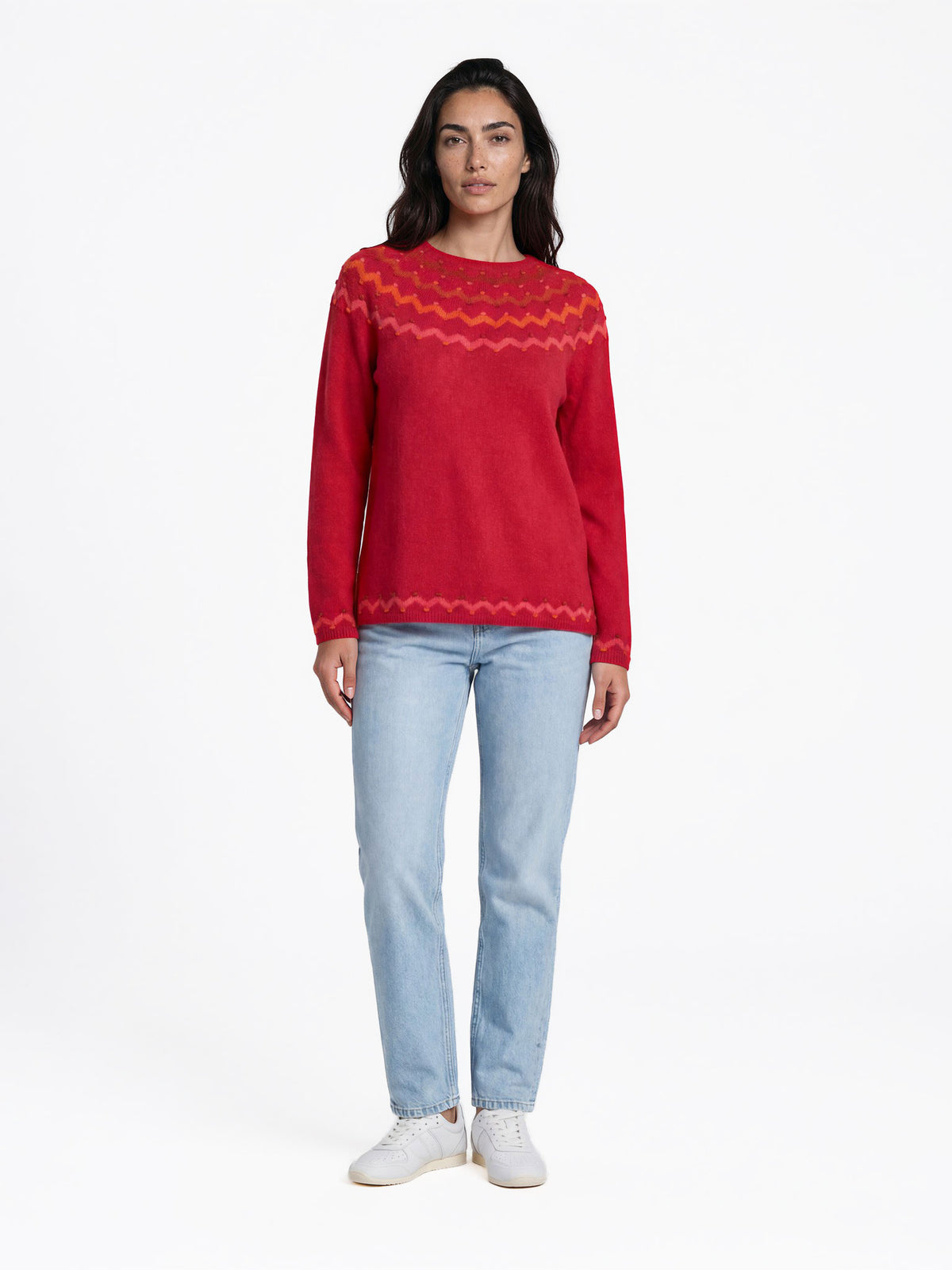 Sweater aus Lammwolle mit dekorativem Jacquardmuster