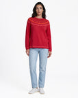 Sweater aus Lammwolle mit dekorativem Jacquardmuster