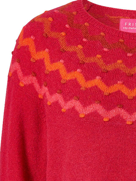 Sweater aus Lammwolle mit dekorativem Jacquardmuster