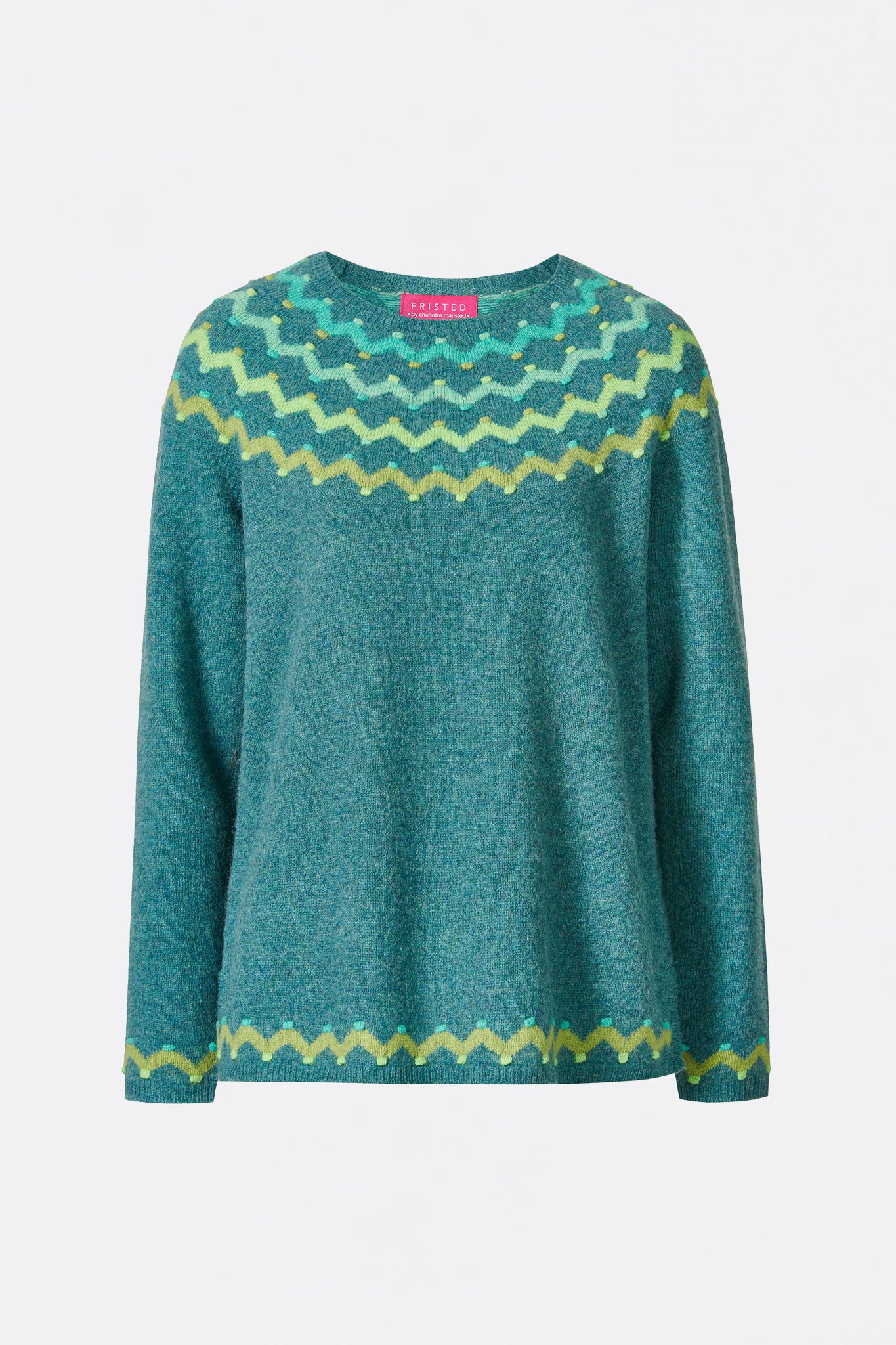 Sweater aus Lammwolle mit dekorativem Jacquardmuster